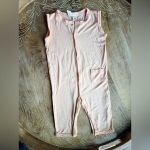 KyteBABY Peach Sleeveless Snap Romper 18-24m